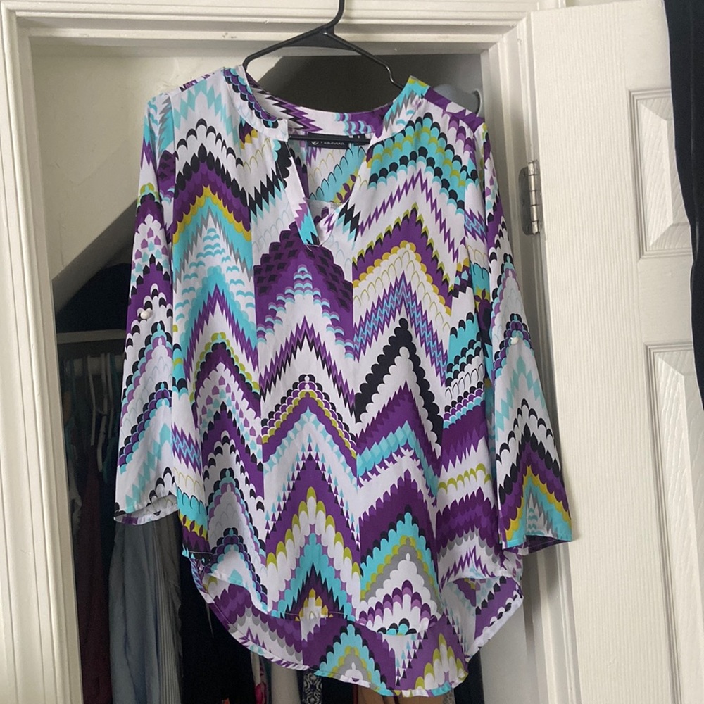 Multicolor patterned blouse